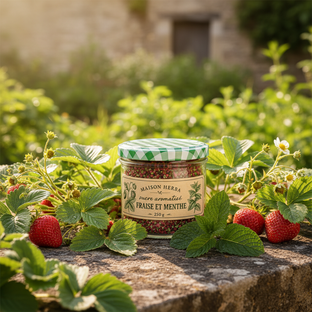 Sucre Aromatisé Fraise & Menthe — Maison Herba Image